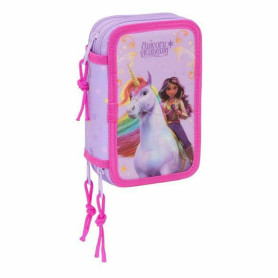 Pochette à crayons triple Unicorn Academy Lila 12