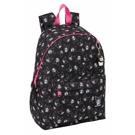 Cartable Kuromi Noir Fuchsia 31 x 43 x 13 cm