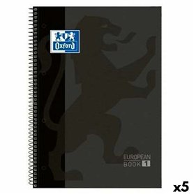 Cahier à Spirale Oxford CLASSIC EUROPEANBOOK Noir A4 80 Volets (5 Unités)
