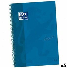 Cahier à Spirale Oxford TOUCH EUROPEANBOOK Bleu A4+ 80 Volets (5 Unités)