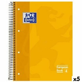 Cahier Oxford Classic Jaune A4 80 Volets (5 Unités)