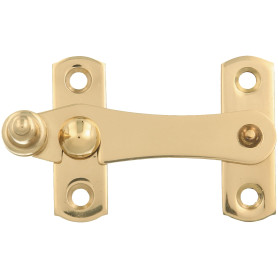 Amig - Golden Latch for Shutters with Reverse Hook Mod. 3 | 75 x 46 mm | Polished Brass | Anti-Impact and Breakage Security Clos