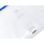 Grafoplas Lot de 4 sacs à fermeture éclair EVA A4 | Fabriqués en caoutchouc EVA transparent avec fermeture éclair bleue | Parfai