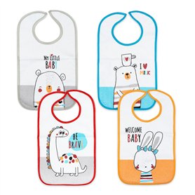 Ti TIN | Lot de 4 Bavoirs ImpriméÉponge Imperméable