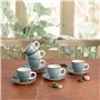 Tasse avec sous-tasse Quid Vita Morning Turquoise Céramique 90 ml (6 Unités)
