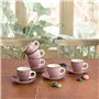 Tasse avec sous-tasse Quid Vita Morning Rose Céramique 90 ml (6 Unités)