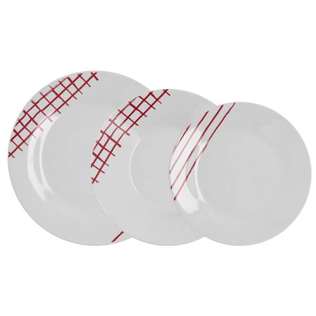 Assiettes Quid Kansas Rouge Céramique 18 Pièces