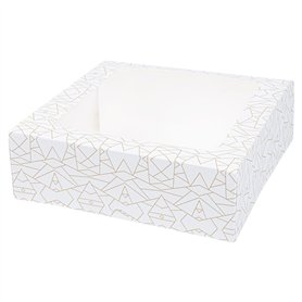 García de Pou 50 Unités - Boîtes Pâtisseries avec Fenêtre Thepack deco 250 g/m2