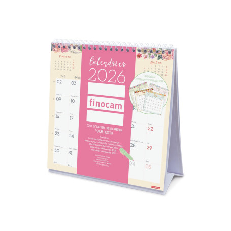 Finocam – Calendrier de bureau 2026 1 Mois par page Janvier – Décembre 2026 (12 mois) | Calendrier 2026 pour noter | Planificate