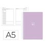 Antartik Agenda scolaire 25-26 à spirale essentials violet 1 jour page A5 bilingue papier FSC 80 g.