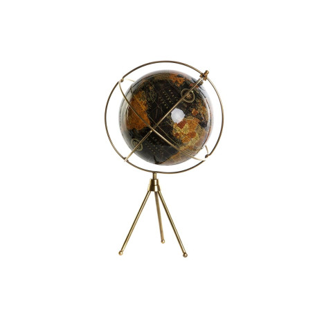 Globe terrestre Home ESPRIT Jaune Marron Noir PVC Aluminium 25 x 25 x 42 cm