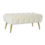Banquette Home ESPRIT Crème Doré Polyester Métal 103 x 46 x 42 cm