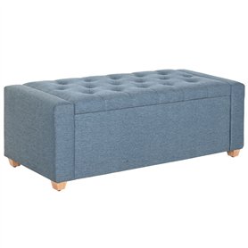 Banquette Home ESPRIT Bleu Polyester Bois 120 X 50 X 42 CM