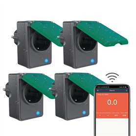 UCOMEN Lot de 4 prises Wi-Fi intelligentes pour l'extérieur - Mesure la consommation d'énergie - Avec télécommande et commande v