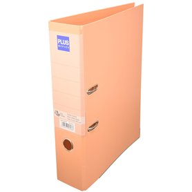 Classeur Plus Office Folio Rado à levier Super Fort Grande Capacité Dos 80 mm Orange Pastel.