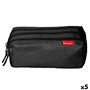 Trousse d'écolier ENRI Noir 21 x 7 x 11 cm (5 Unités)