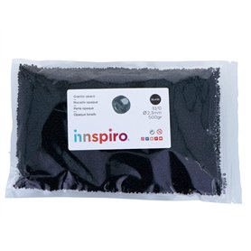 INNSPIRO Rocaille en verre rond opaque noir 2