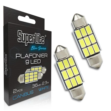 Superlite Jeu de 2 ampoules de plafonnier à 9 Led