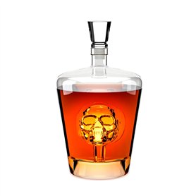 Balvi - décanteur à Whisky Poison. Bouteille à Liqueur d'1 Litre. Contient Une tête de Mort à l'intér