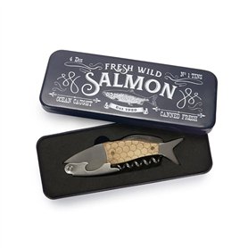 Balvi Tire-Bouchon Wild Salmon Décapsuleur et Outil Polyvalent en métal Acier/Bois