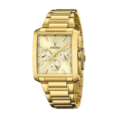 Montre FESTINA pour Homme F20638/2 Timeless Chronograph Boîtier en Acier Inoxydable Doré Bracelet en Acier Inoxydable Doré