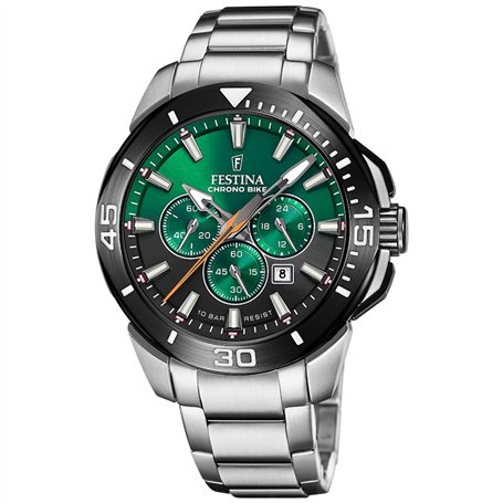 Montre FESTINA pour Homme F20641/B Chrono Bike Boîtier en Acier Inoxydable Gris Bracelet en Acier Inoxydable Gris