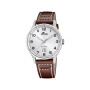 Montre Lotus pour Homme 18954/1 Classic Steel Boîtier en Acier Inoxydable Gris Bracelet en Cuir Marron