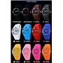 FeiWen Minimalisme Montre Bracelet de Femme et Fille Mode Elégant Analogique Quartz Caoutchouc Décontracté Mixte Montre 12 Coule