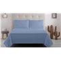 Degrees home Premium - Parure de lit 140x190 - Drap Housse 140x190 - Drap Plat 140x190-2 taies d'oreiller 70x50, Bleu Clair