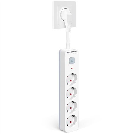Aigostar Multiprises 4 Prises avec Interrupteur et Sécurité Enfant