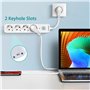 Aigostar Multiprises 4 Prises avec Interrupteur et Sécurité Enfant, Blanc, Prise de Type Allemand