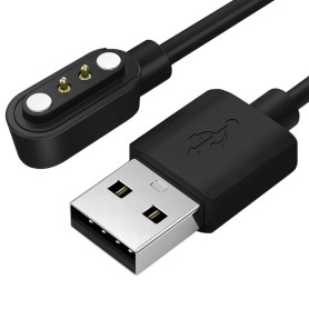 OcioDual Câble de Charge USB Compatible avec Xiaomi Haylou LS01/LS02 Noir 2 Pin Broches Chargeur Remplacement Magnétique