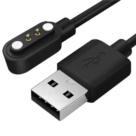 OcioDual Câble de Charge USB Compatible avec Xiaomi Haylou LS01/LS02 Noir 2 Pin Broches Chargeur Remplacement Magnétique