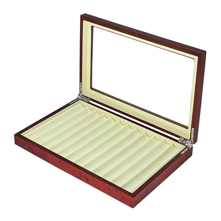 MaestroRelojero - Vitrine en Bois pour 12 Stylos | Plateau Porte Stylo | Présentoir à Stylo | en Bois Cherry