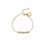 SINGULARU - Bracelet Daylight Acero Baño Oro. Acier avec plaqué or 18Kt et pierres naturelles. Bijoux pour femme