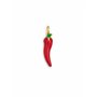 SINGULARU - Charm Piment. Laiton avec finition plaqué or 18 kt. Pendentif motif piment avec détails émaillés. Fermoir mousqueton