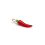 SINGULARU - Charm Piment. Laiton avec finition plaqué or 18 kt. Pendentif motif piment avec détails émaillés. Fermoir mousqueton