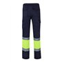 bleu marine et jaune fluor