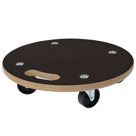 Well Home Chariot de Transport Rond Ø38 cm avec Base antidérapante Noire
