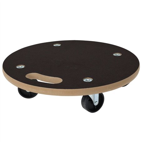 Well Home Chariot de Transport Rond Ø38 cm avec Base antidérapante Noire