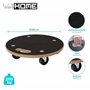 Well Home Chariot de Transport Rond Ø38 cm avec Base antidérapante Noire