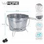 Well Home Seau barbecue finition zinc sur 3 pieds pliables avec poignée