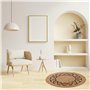 WELL HOME MOBILIARIO & DECORACIÓN Tapis Rond tressé en Jute et Coton - 90 cm - Noir et Naturel