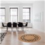 WELL HOME MOBILIARIO & DECORACIÓN Tapis Rond tressé en Jute et Coton - 90 cm - Noir et Naturel