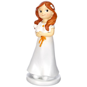 Mopec Y670.2 Figurine pour gâteau de Communion Petite Fille avec Colombe