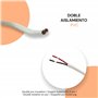 HALOTEC Câble de tuyau plat en PVC 2 x 0,75 mm² Blanc intérieur rouge/noir 25 mètres Type 03VVH2-F Câble double en cuivre flexib