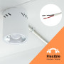 HALOTEC Câble de tuyau plat en PVC 2 x 0,75 mm² Blanc intérieur rouge/noir 25 mètres Type 03VVH2-F Câble double en cuivre flexib