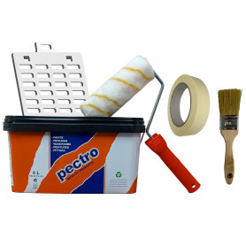 PECTRO Peinture blanche anti humidité 6.6kg (4L) – Kit avec rouleau