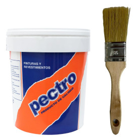 PECTRO Peinture blanche anti humidité 750 ml – Kit avec pinceau - peinture mate respirante intérieurs murs et plafonds