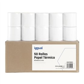 iggual - Rouleau de papier thermique 80 x 80 x 13 cm pour ticket